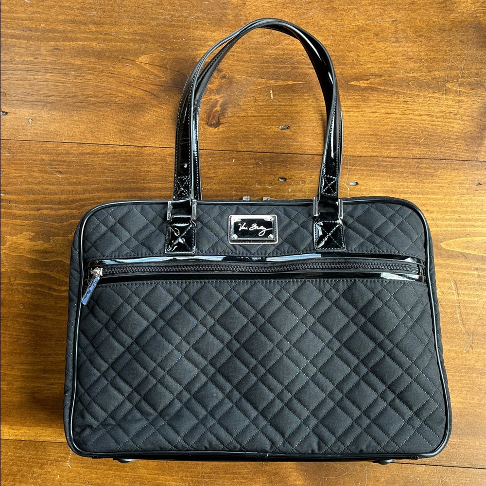Vera Bradley Black Carry On Luggage Work Laptop Checkpoint Friendly Tote Bag